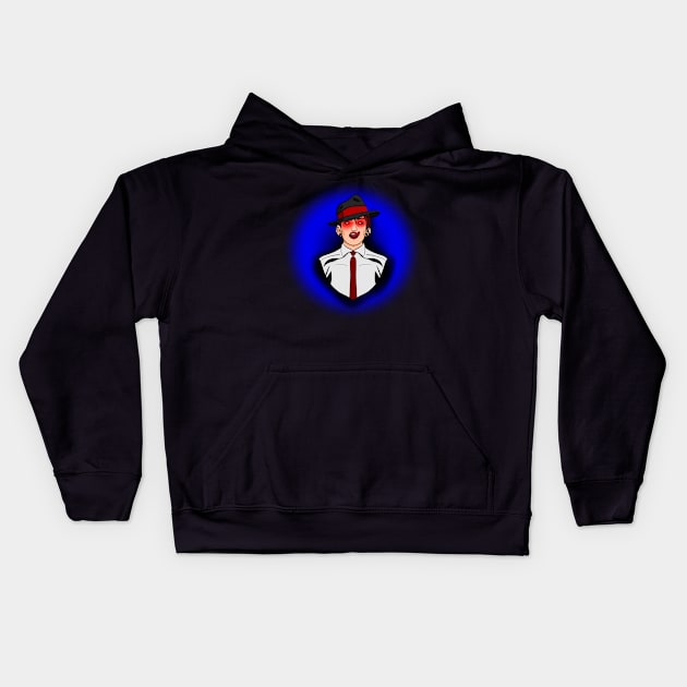 Demon Woman on Blue Kids Hoodie by TDANIELSART 